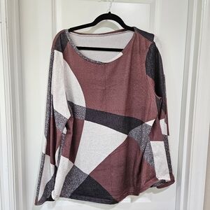 Geometric Patterned Women's Top - Multicolor